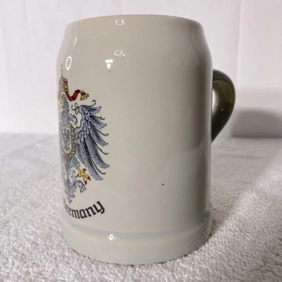 Vintage Old Germany Beige Stoneware Eagle Crest Beer Mug Stein - Picture 8 of 14